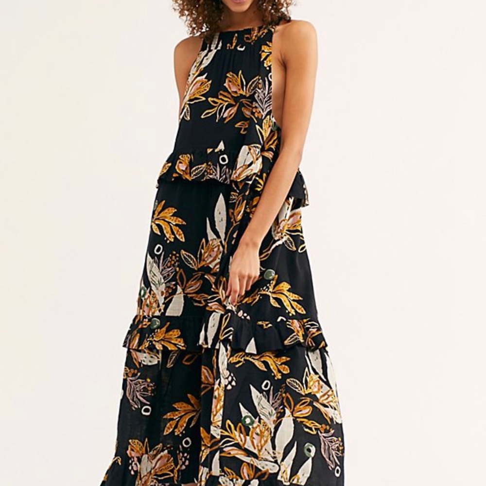 Free People Anita Floral Halter Dress